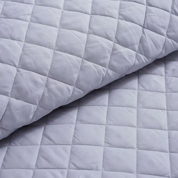 Essential 3-Piece Diamond Quilted Bedspread Set 220X240Cm - Grey