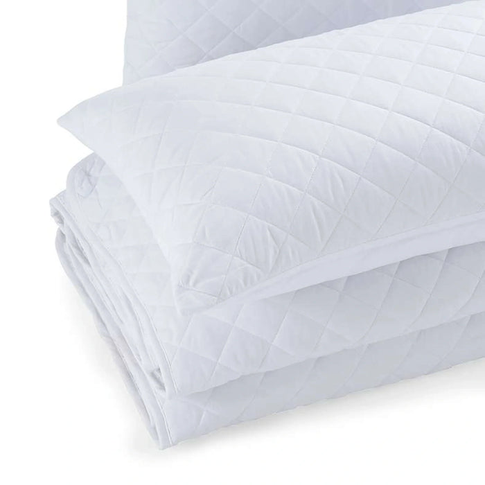 Essential 3-Piece Diamond Quilted Bedspread Set 220X240Cm - White