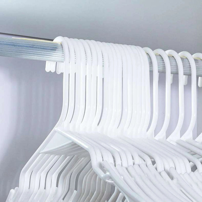 Essential 30-Piece Plastic Clothes Hanger 40.5X23 cm - White Pan Home