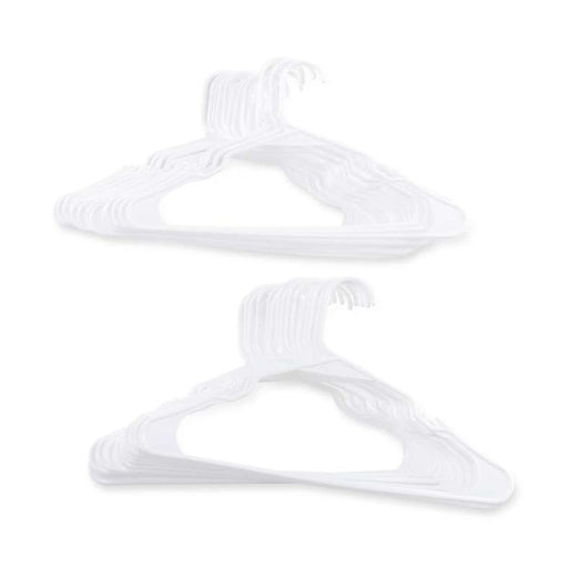 Essential 30-Piece Plastic Clothes Hanger 40.5X23 cm - White Pan Home