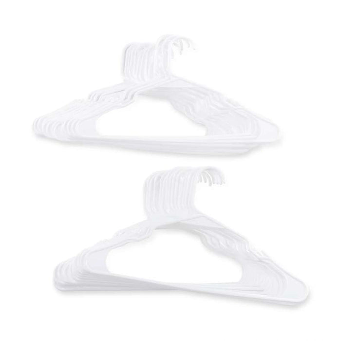 Essential 30-Piece Plastic Clothes Hanger 40.5X23 cm - White Pan Home