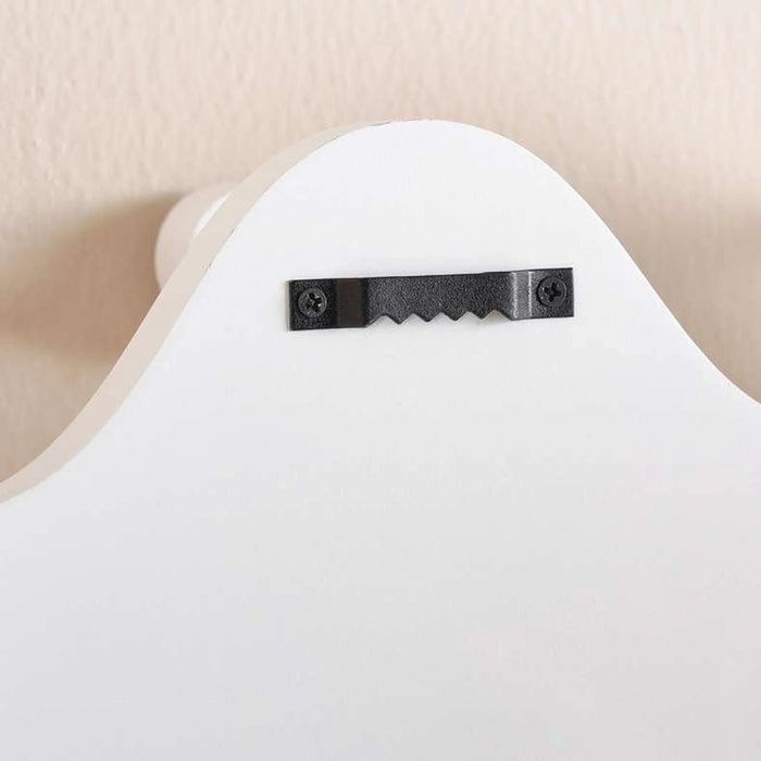 Essential 5 Hook Kids Wall Shelves-40X15X8Cm -White