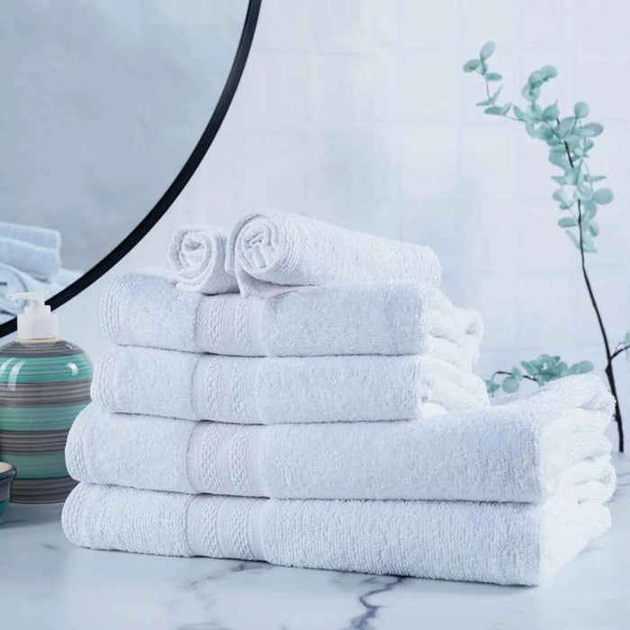 Essential 6 Pieces Towel Set - White