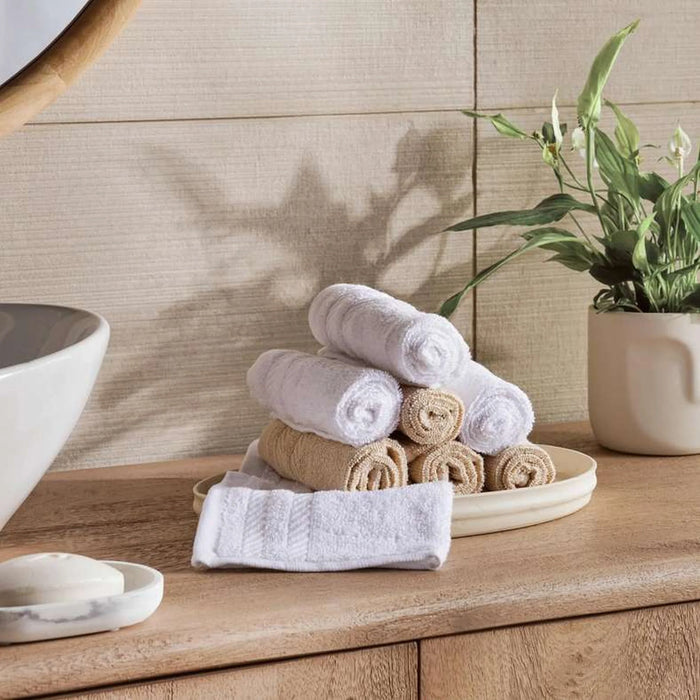 Essential 8-Piece Fingertip Towel Set 30X30Cm - Beige