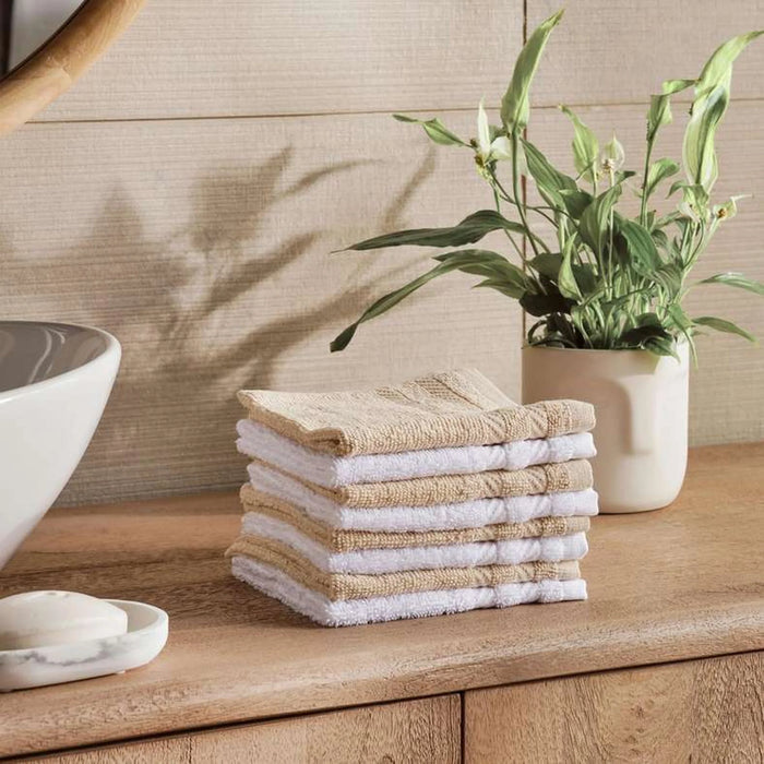 Essential 8-Piece Fingertip Towel Set 30X30Cm - Beige