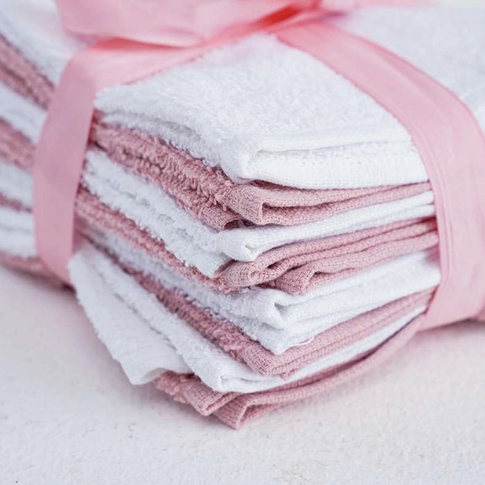 Essential 8 Pieces Finger Tip Towel Set 30X30Cm - Pink