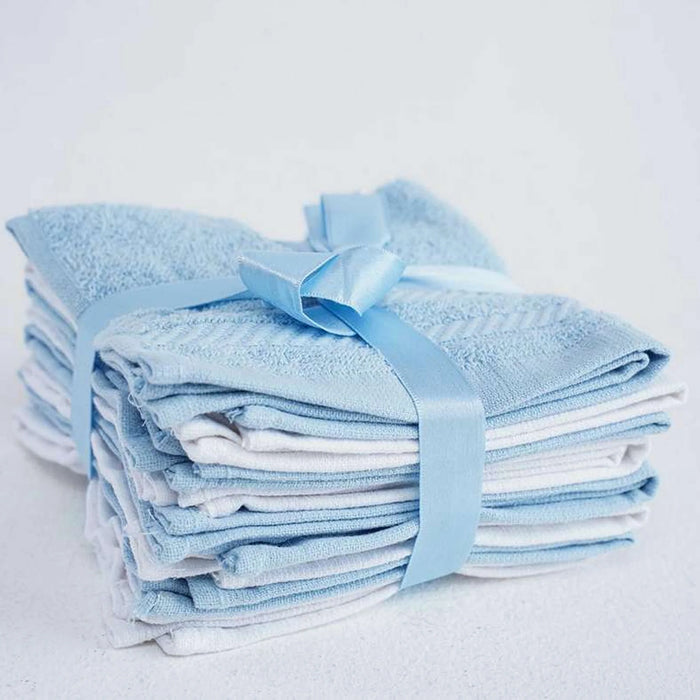 Essential 8 Pieces Finger Tip Towel Set 30X30Cm - Sky Blue