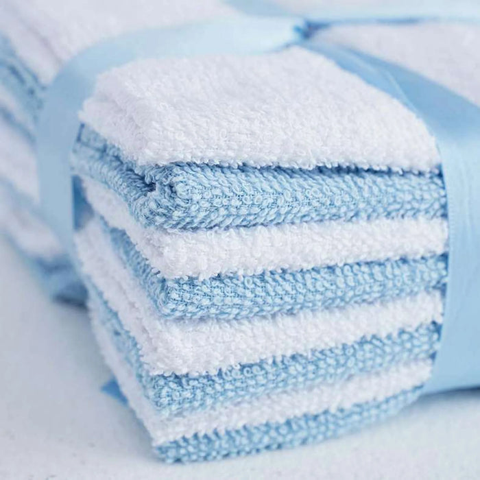 Essential 8 Pieces Finger Tip Towel Set 30X30Cm - Sky Blue