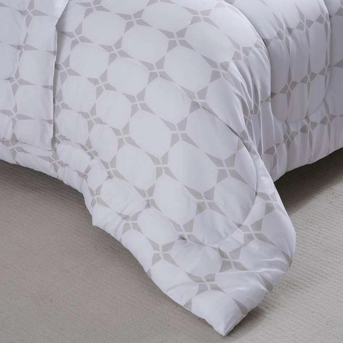 Essential Geo 3-Piece Comforter Set- Beige Pan Home