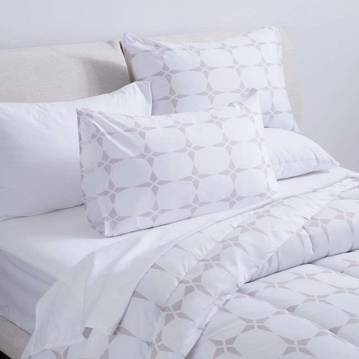 Essential Geo 3-Piece Comforter Set- Beige Pan Home