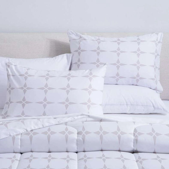 Essential Geo 3-Piece Comforter Set- Beige Pan Home