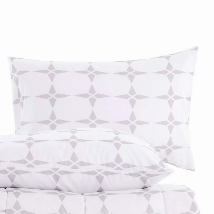 Essential Geo 3-Piece Comforter Set 160X220Cm - Grey