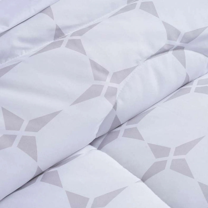Essential Geo 3-Piece Comforter Set 240X260Cm - Grey
