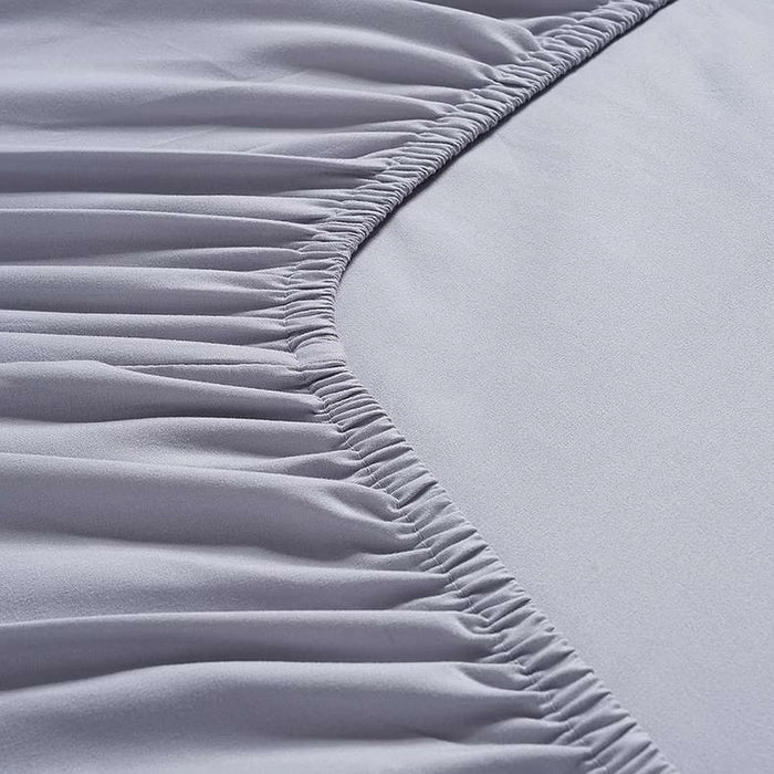Essential Solid Fitted Sheet 160X200+33Cm - Grey Pan Home