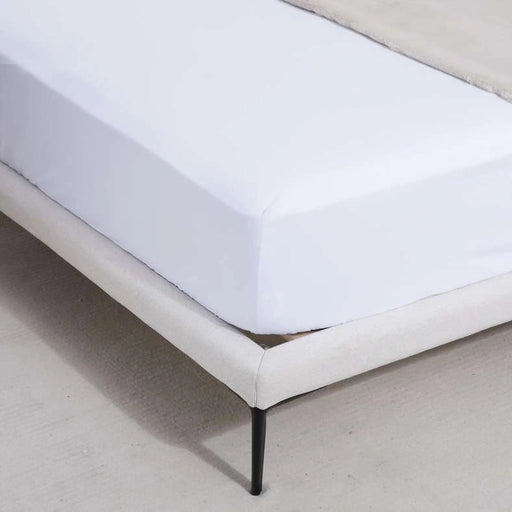 Essential Solid Fitted Sheet 160X200+33Cm - White Pan Home