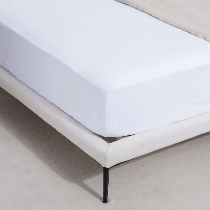 Essential Solid Fitted Sheet 160X200+33Cm - White Pan Home