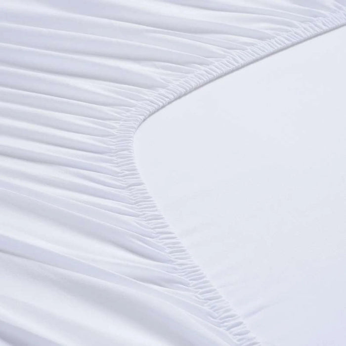 Essential Solid Fitted Sheet 160X200+33Cm - White Pan Home