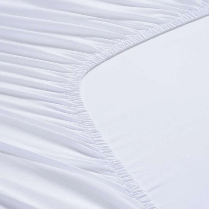 Essential Solid Fitted Sheet- White Pan Home