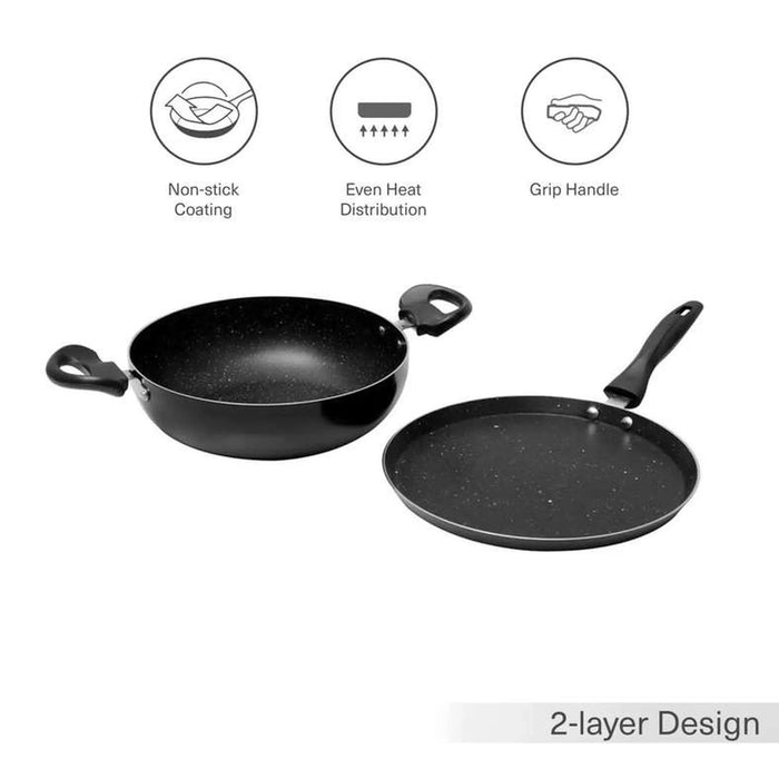 Essentials 2-Piece Cookware Set -Black Pan Home