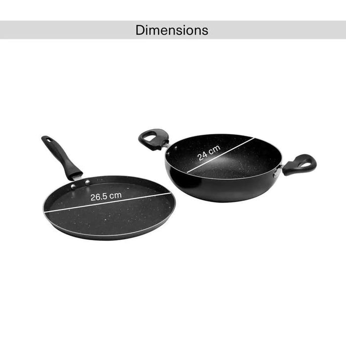 Essentials 2-Piece Cookware Set -Black Pan Home