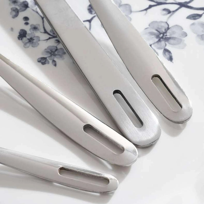Essentials 24-Piece Cutlery Set With Stand -Chrome Pan Home