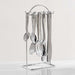 Essentials 24-Piece Cutlery Set With Stand -Chrome Pan Home