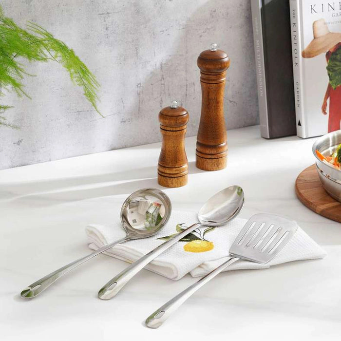 Essentials 3-Piece Kitchen Utensils Set - Chrome Pan Home