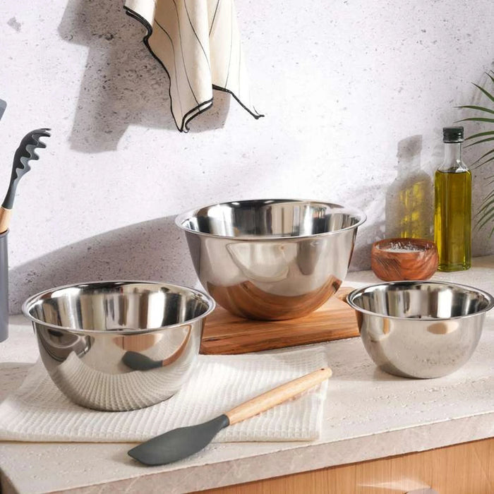 Essentials 3-Piece Mixing Bowl -Chrome
