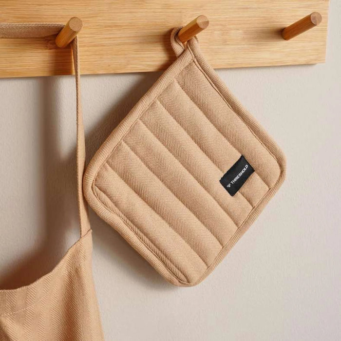 Essentials 3Piece Kitchen Apron With Glove And Potholder Set - Beige
