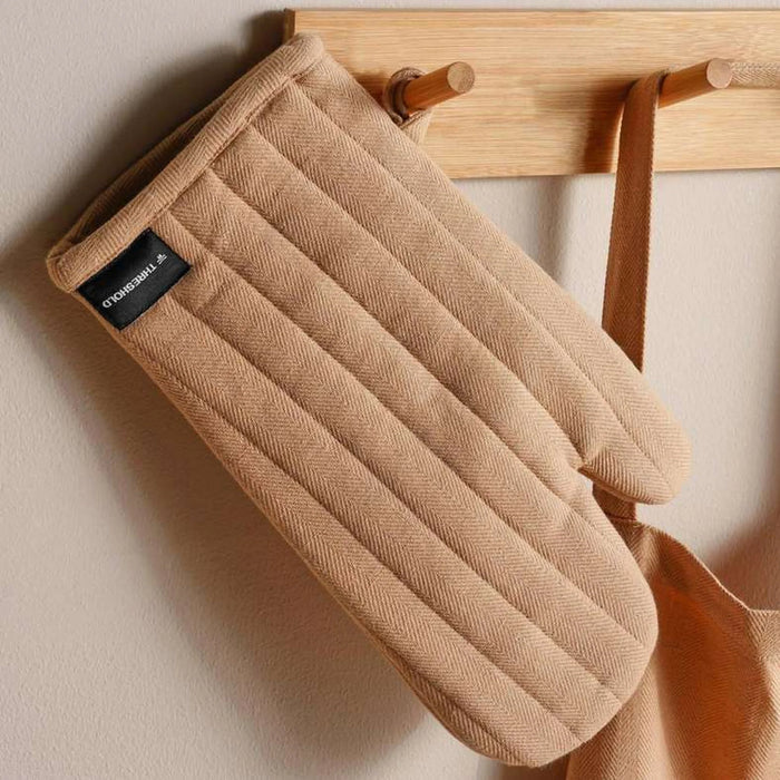 Essentials 3Piece Kitchen Apron With Glove And Potholder Set - Beige