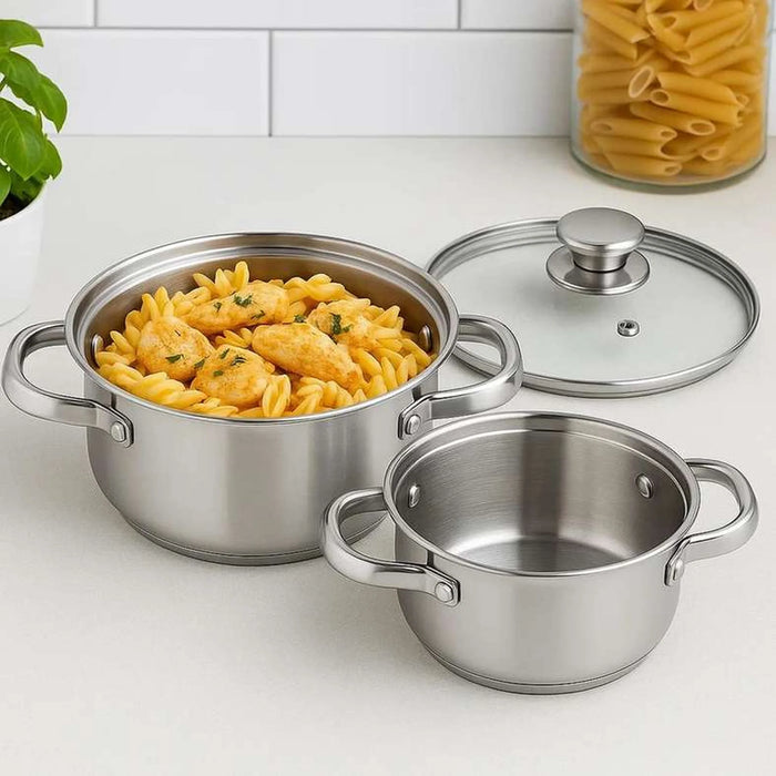 Essentials 4-Piece Cooking Pot -Chrome