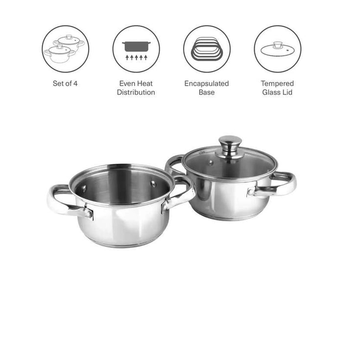 Essentials 4-Piece Cooking Pot -Chrome