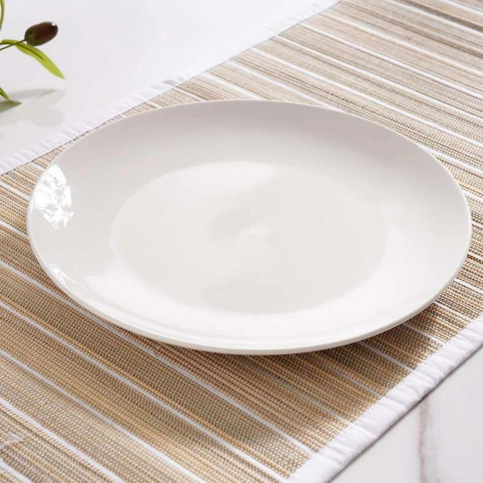 Essentials 4-Piece Porcelain Dinner Plate - White Pan Home