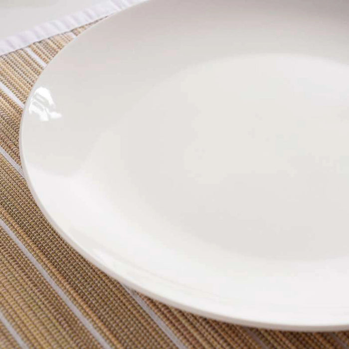 Essentials 4-Piece Porcelain Dinner Plate - White Pan Home