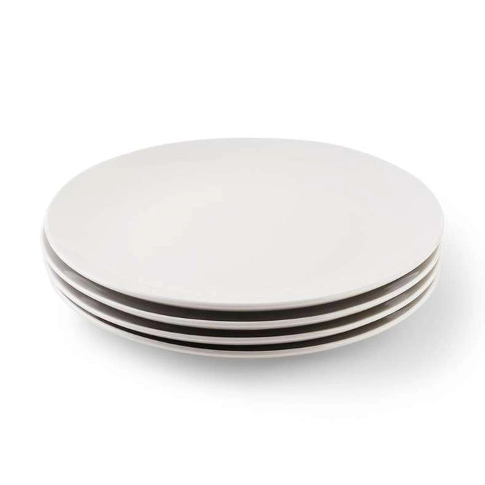 Essentials 4-Piece Porcelain Dinner Plate - White Pan Home