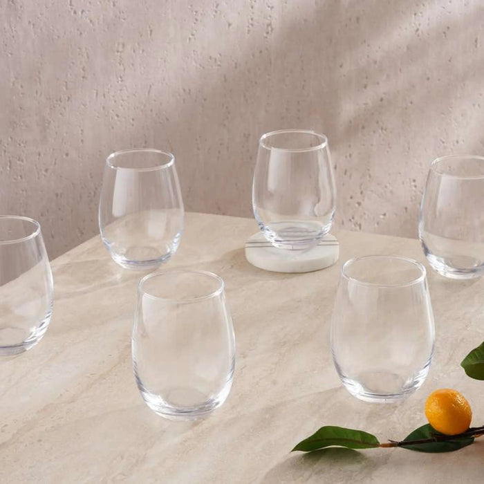 Essentials 6-Piece Tumbler Glass Set 530Ml -Clear