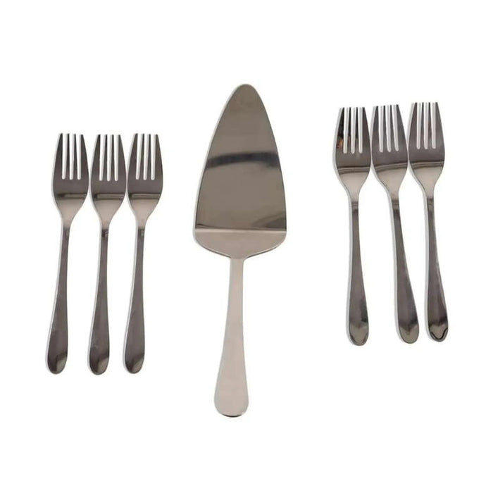 Essentials 7-Piece Cake Serving Set - Chrome Pan Home