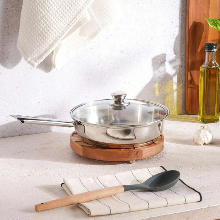 Essentials Fry Pan With Lid Dia24Cm -Chrome Pan Home