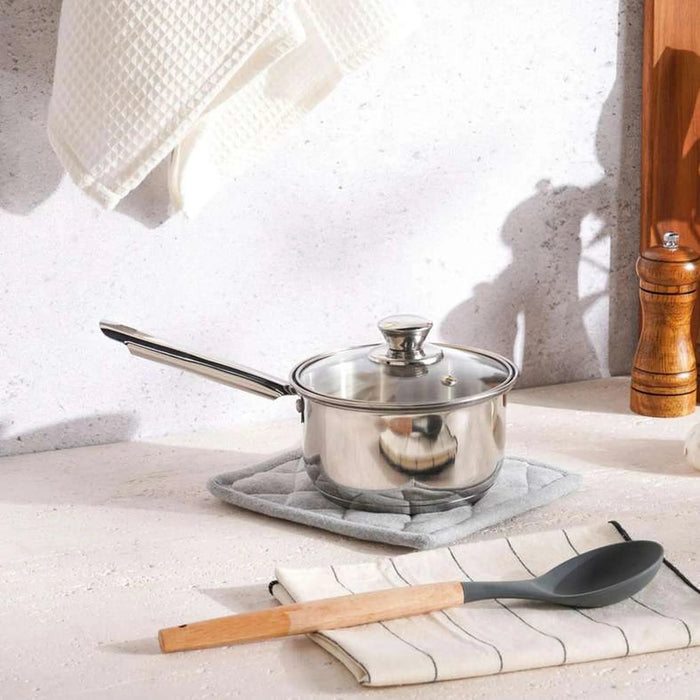 Essentials Sauce Pan With Lid Dia16Cm -Chrome Pan Home