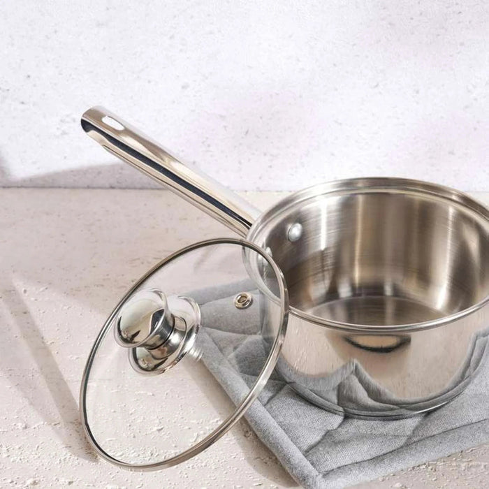 Essentials Sauce Pan With Lid Dia16Cm -Chrome Pan Home