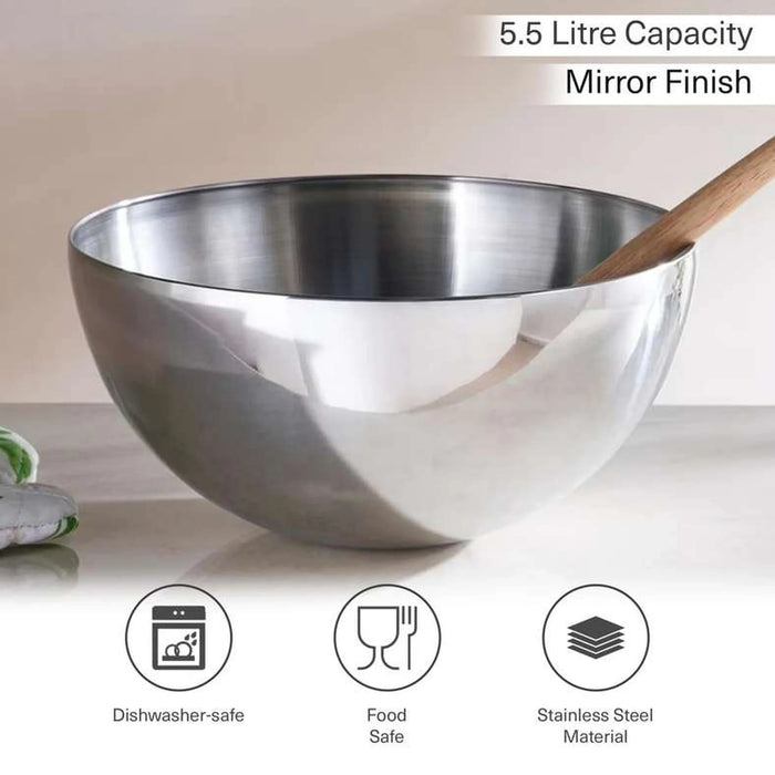 Essentials Stainless Steel Mixing Bowl D29Cm -Chrome