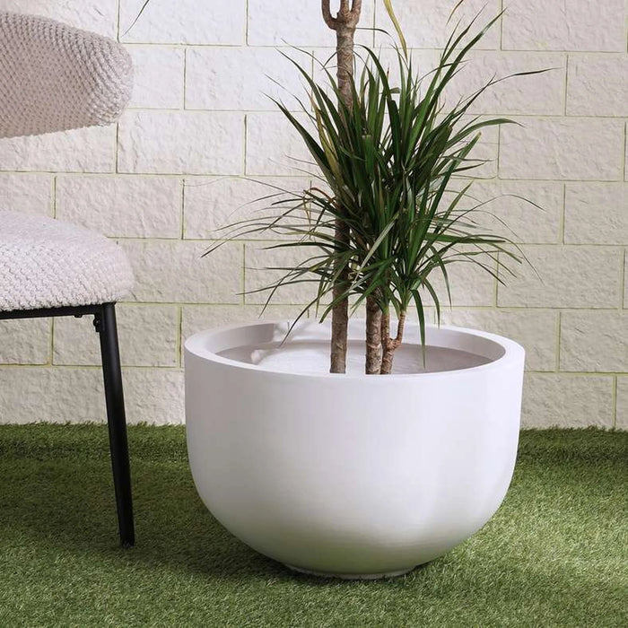 Estella Polyresin Planter 45X45X30Cm- White Pan Home