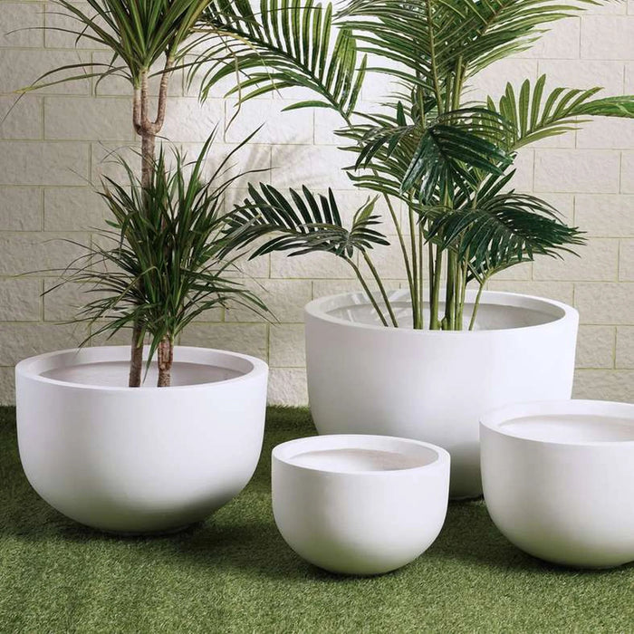 Estella Polyresin Planter 45X45X30Cm- White Pan Home