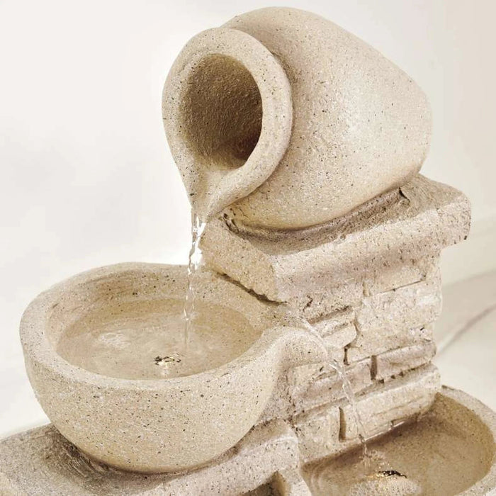 Eternity Polyresin Floor Fountain 33X25X83Cm - Beige Pan Home