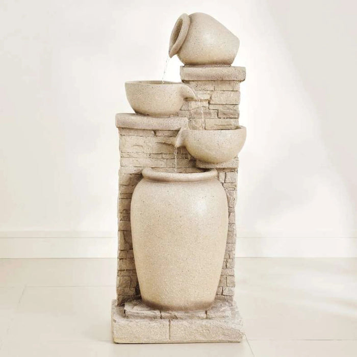 Eternity Polyresin Floor Fountain 33X25X83Cm - Beige Pan Home