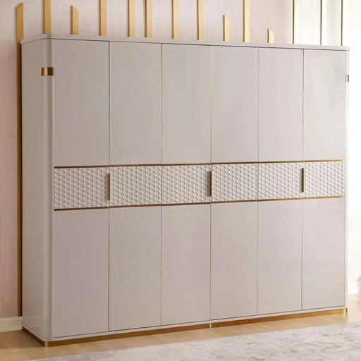 Etna 6 Door Wardrobe - Grey High Gloss Pan Home