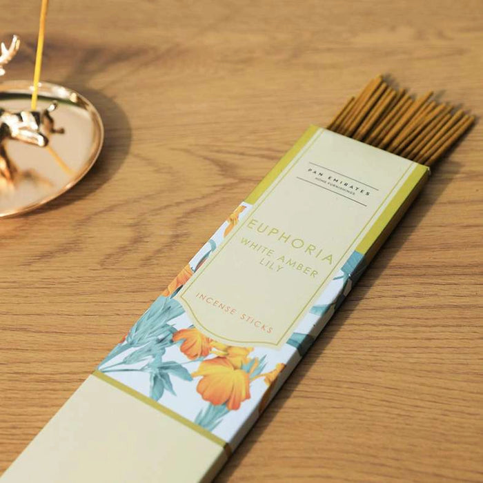 Euphoria White Amber Lily 30-Incense Sticks - Yellow