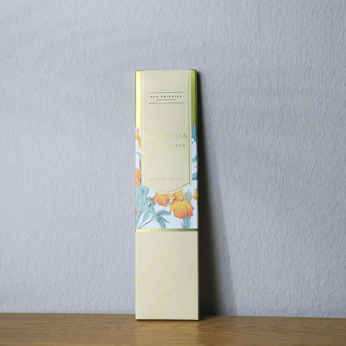 Euphoria White Amber Lily 30-Incense Sticks - Yellow