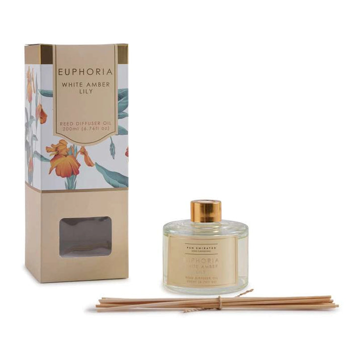 Euphoria White Amber Lily Reed Diffuser 200Ml - Clear