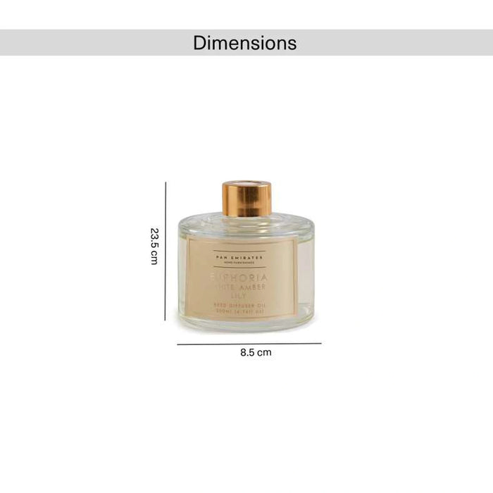 Euphoria White Amber Lily Reed Diffuser 200Ml - Clear